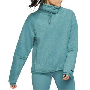 NIKE Therma Fleece Cowl Neck Cozy Sweatshirt (Teal)